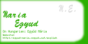 maria egyud business card