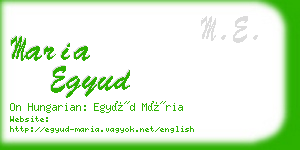 maria egyud business card